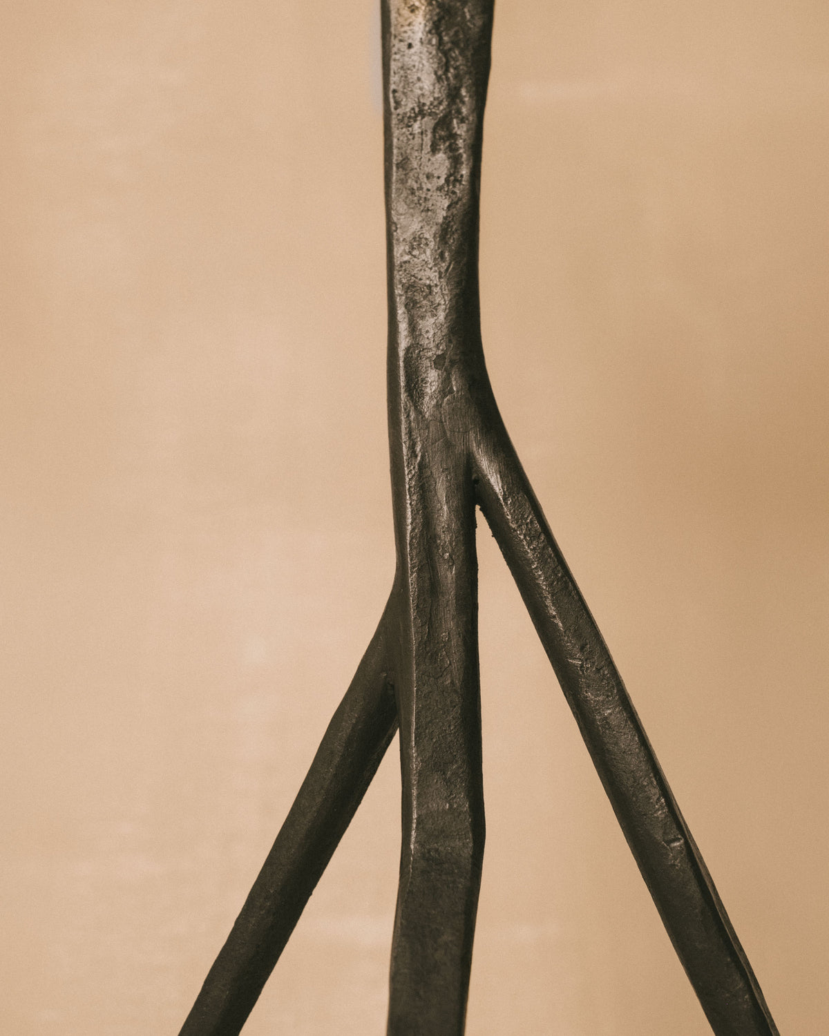 Detail of hand-forged iron stem, Campanula Candle Holder by Agnieszka Owsiany