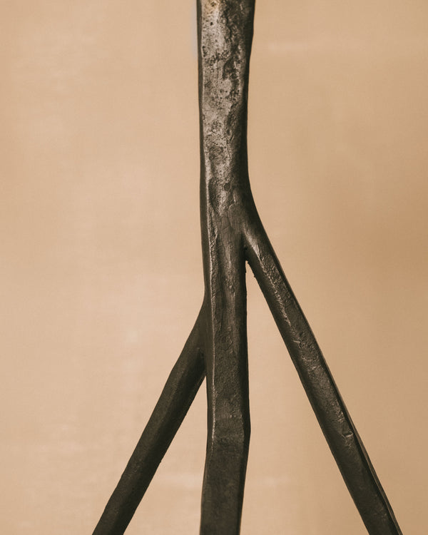 Detail of hand-forged iron stem, Campanula Candle Holder by Agnieszka Owsiany