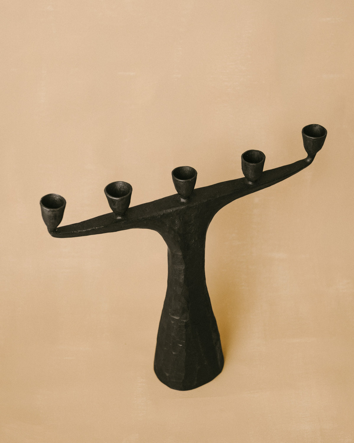 Solid forged base of Candle Holder Large IV, side profile