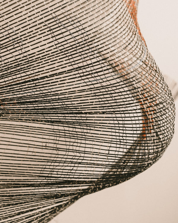 Fringed base of woven wall piece, Anna Fiedler's Highway