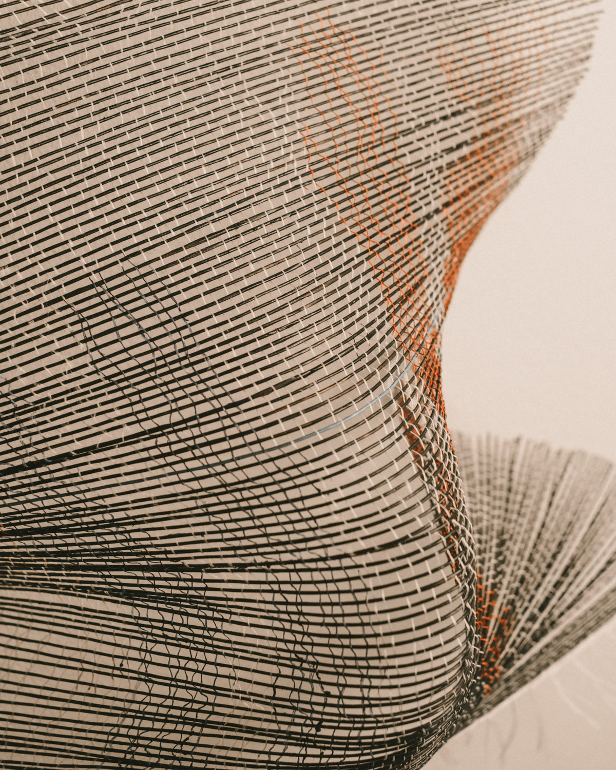 Highway by Anna Fiedler, blue wire weaving, opposite angle view