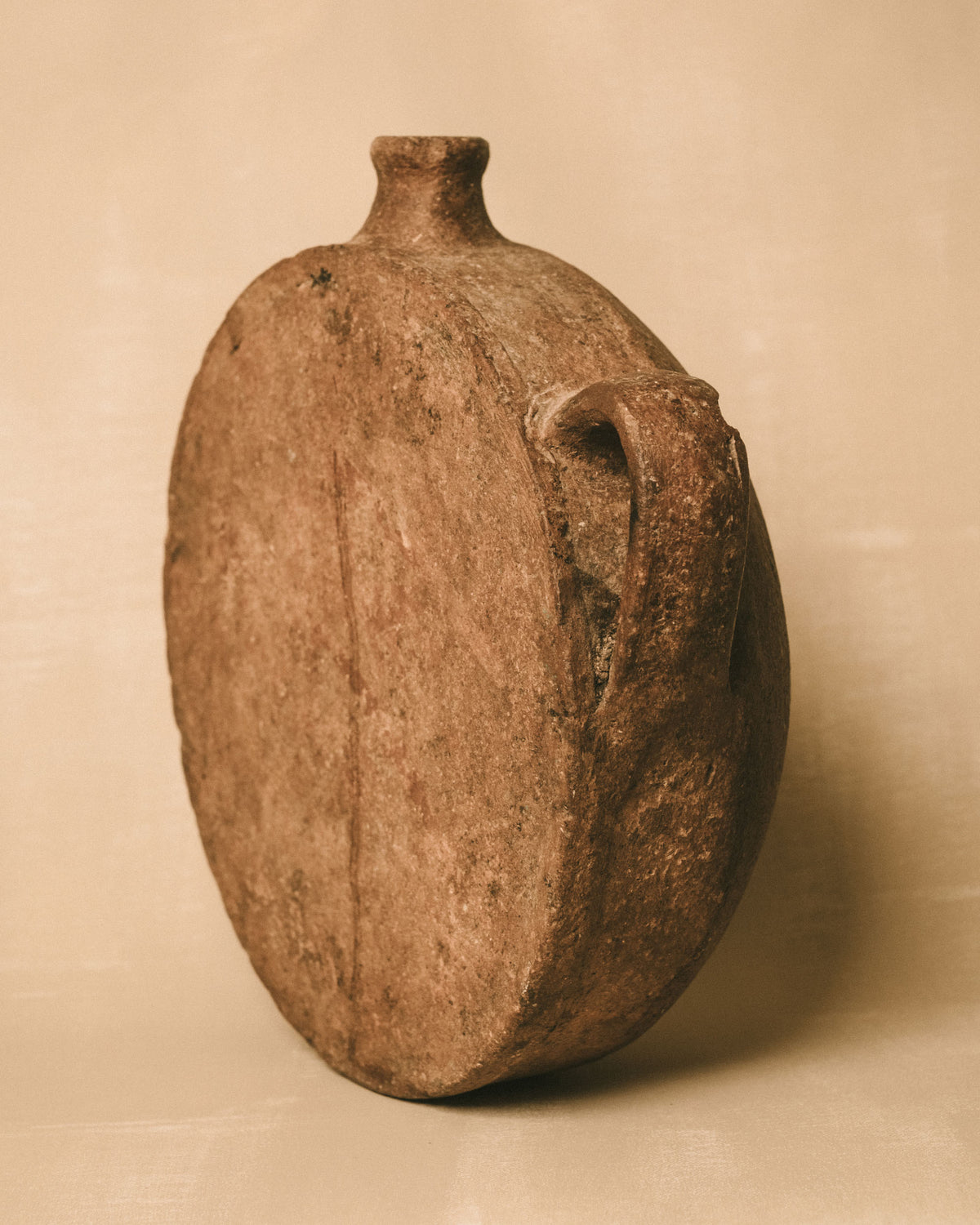 Greek Vessel, aged earthenware patina, front alternate view