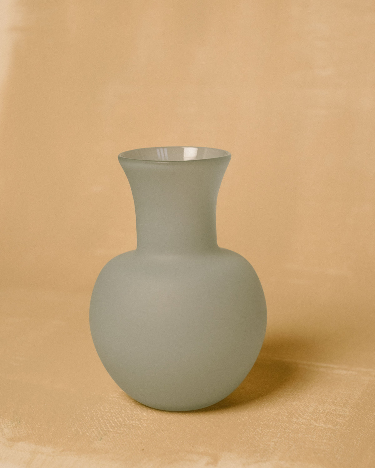 Vase No. 1080 in Sky, rounded handblown glass, front alternate view