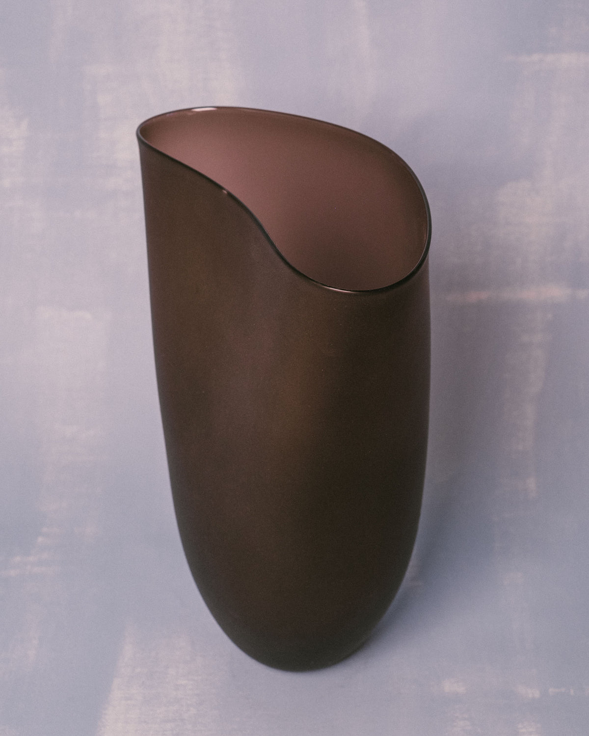 Vase No. 968 in Chocolat, tapered handblown glass, front alternate view