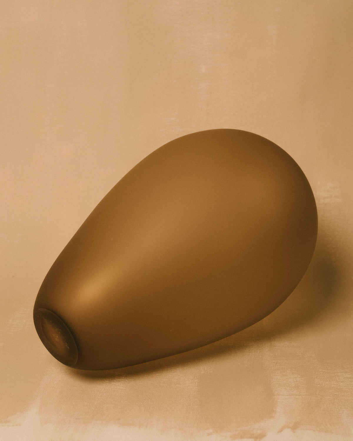 Tapered form of Vase No. 977 in Algae, handblown glass, angled view