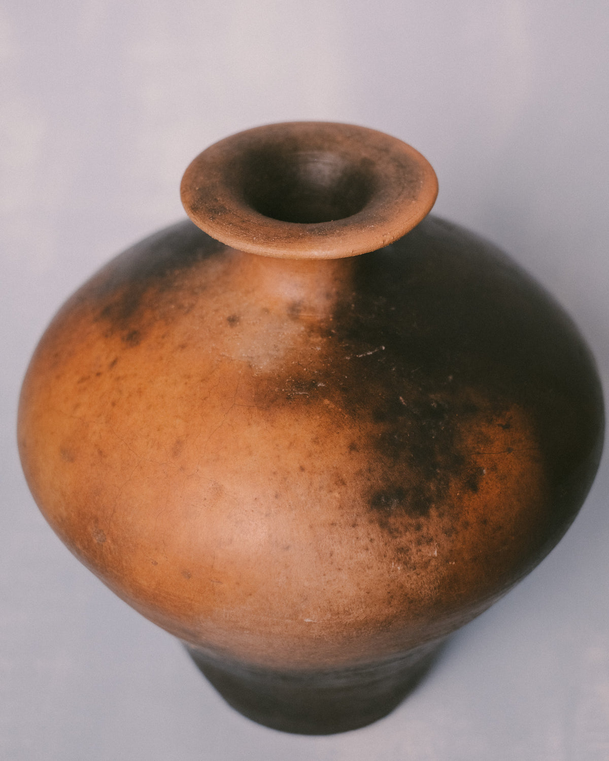 Lipari 3 vessel, Raku-fired terra sigillata, three-quarter view