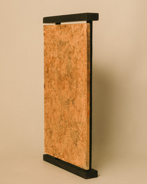 Oak base and ceramic tile of Sausset Leou Tray 1, side profile