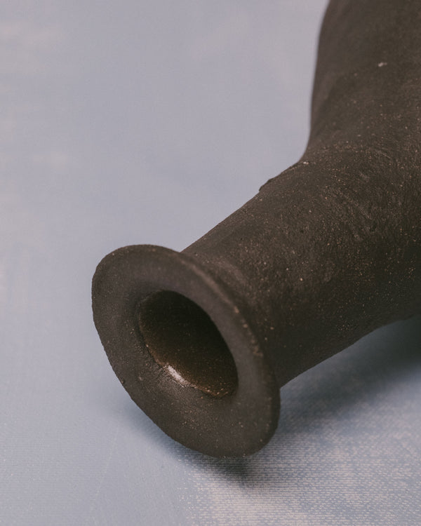 Top-down view of Necked Vessel I opening, narrow neck detail