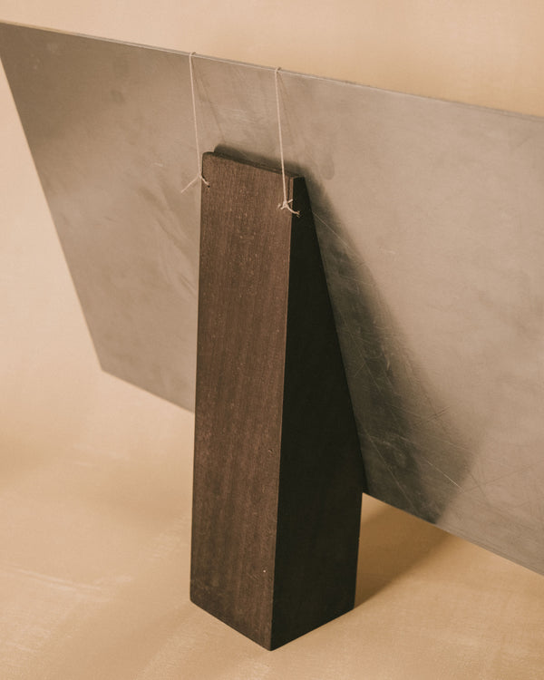 Louie Isaaman-Jones Book Stand panel and base, angled view without weights