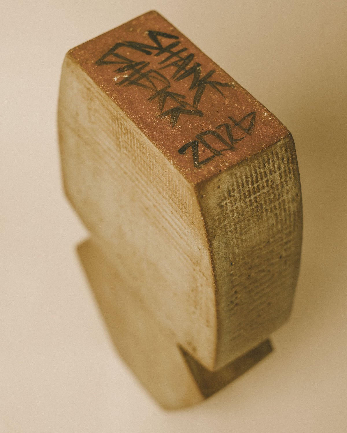 Angular rim of Chartreuse Vase by Shane Gabier, close-up
