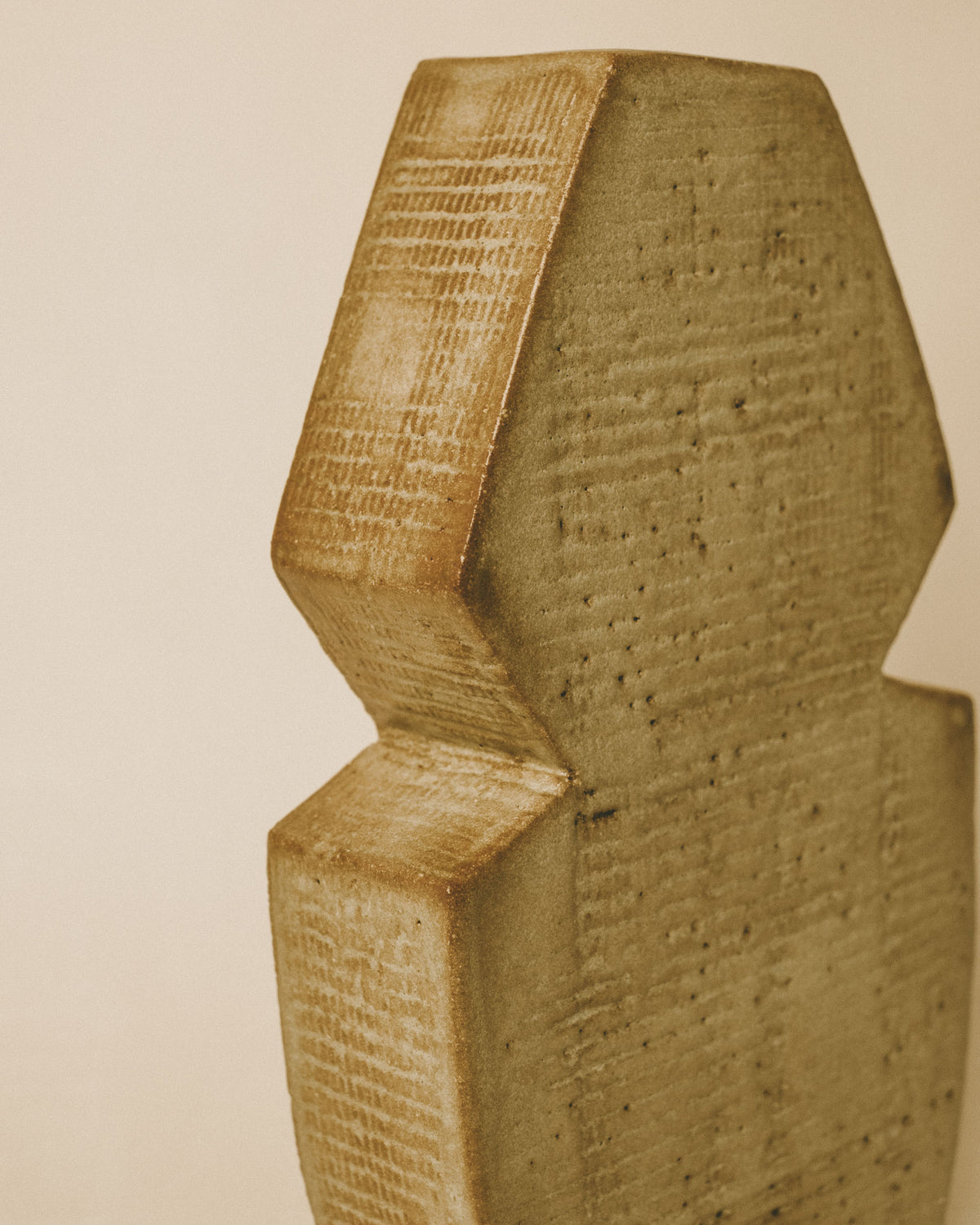 Stacked geometric shape of Shane Gabier's Chartreuse Vase, side profile