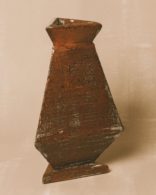 Tapered silhouette of Shane Gabier's Triangular Vase 2, side profile