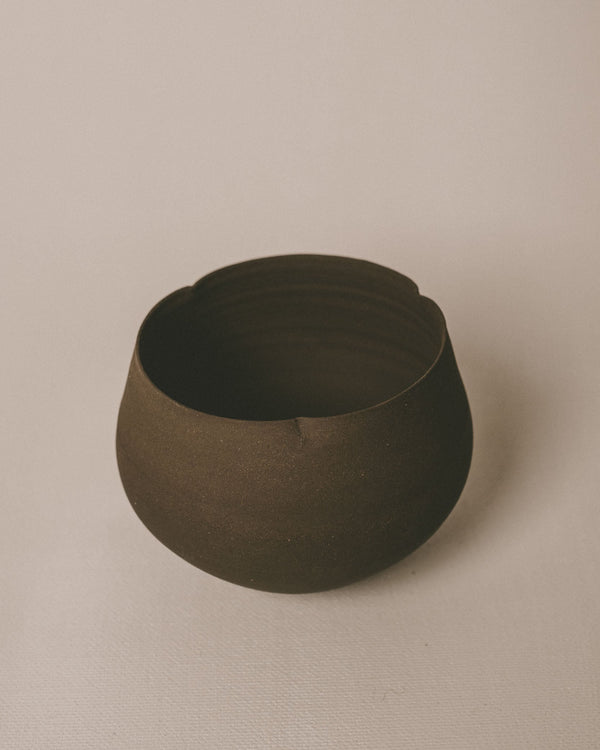 Sharlen Nozawa Lotus Cup in Black, hand-crafted stoneware inspired by Tang Dynasty, alternate view