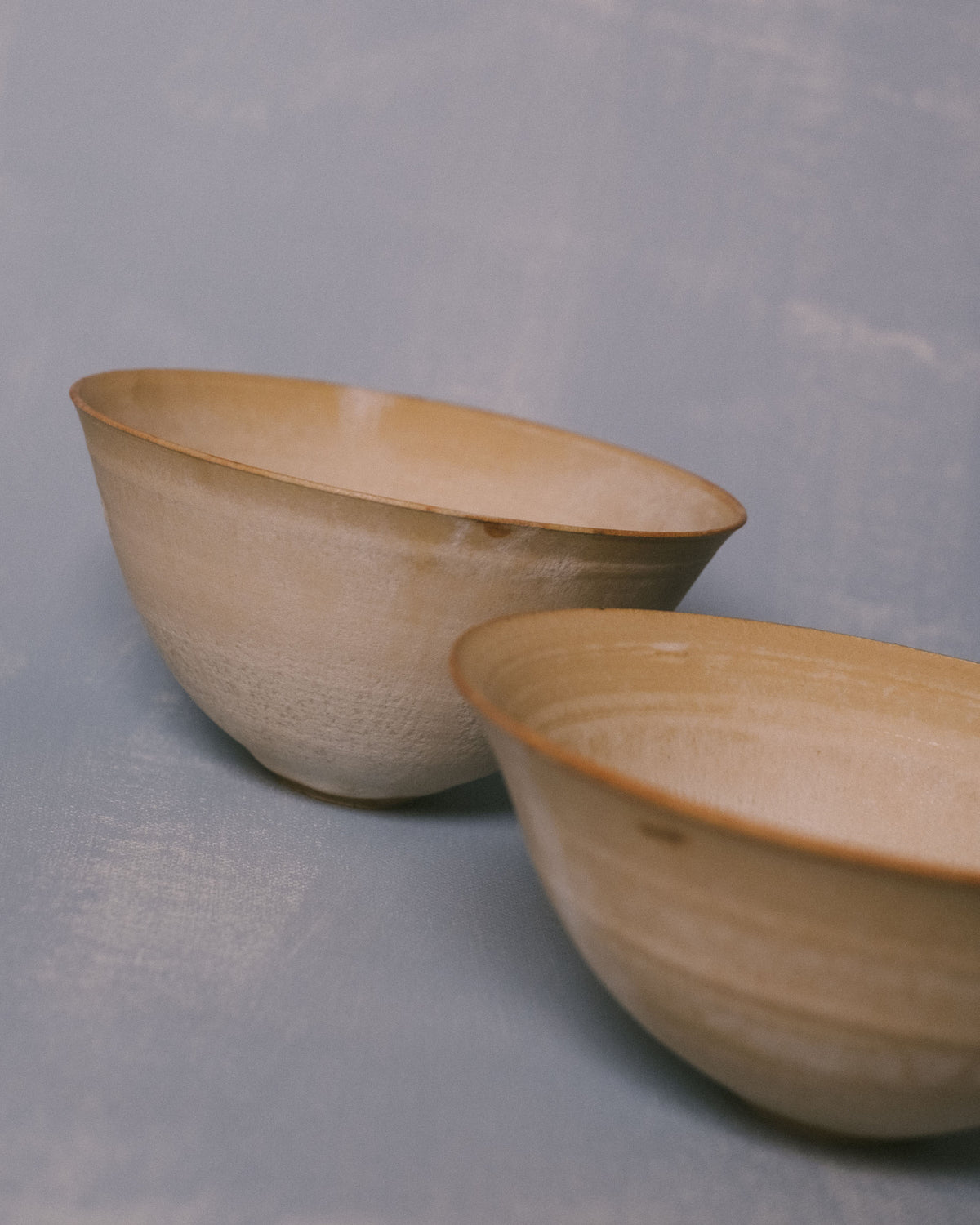 Pair of Miso Bowls by Sharlen Nozawa, handmade white stoneware ceramics from Paris