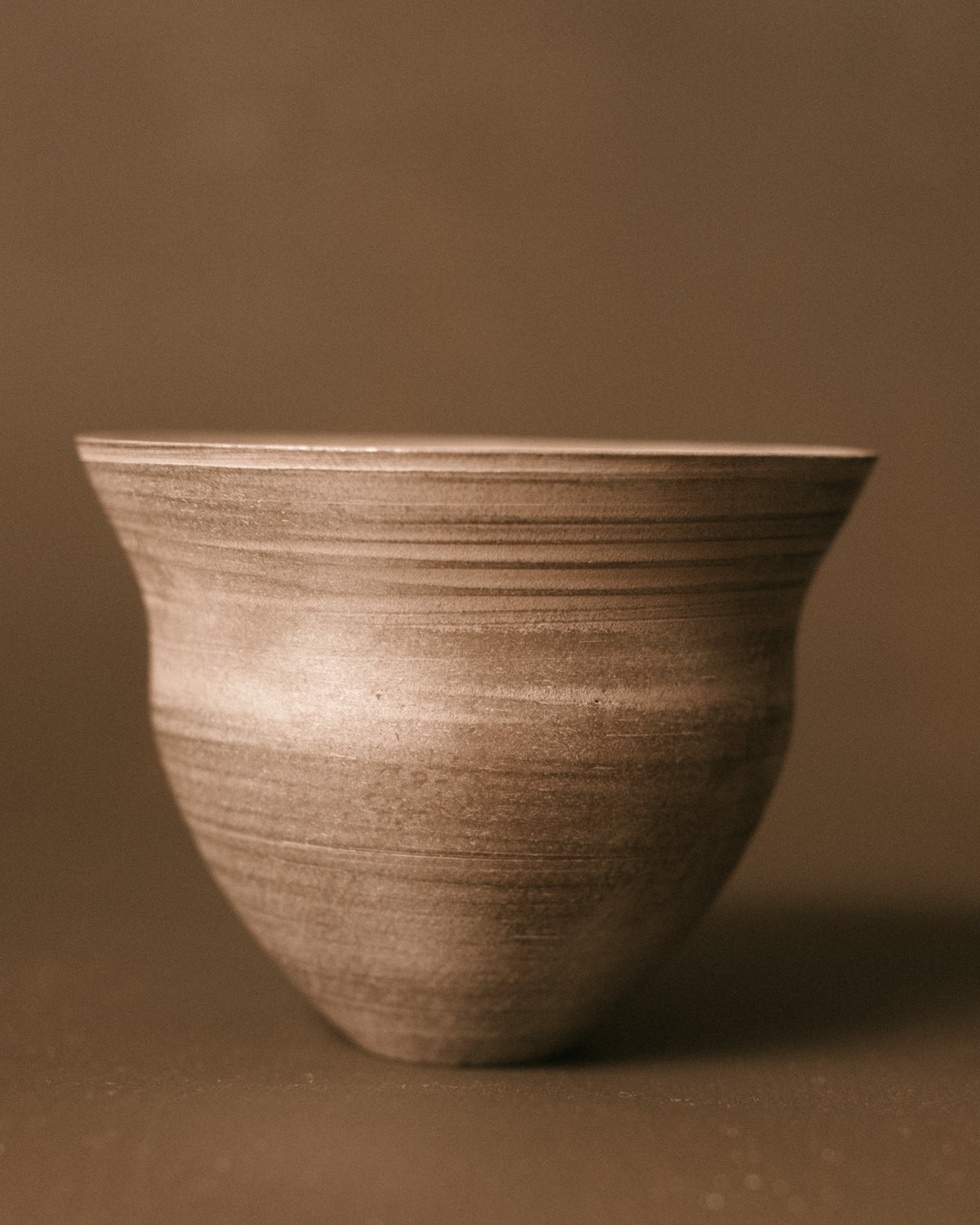 Silver Lustre Cup by Sharlen Nozawa, hand-thrown stoneware, alternate three-quarter view