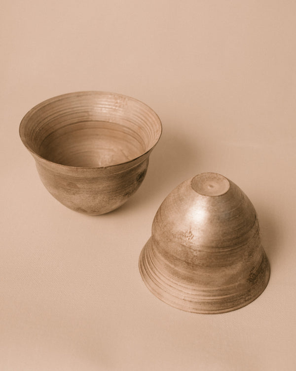Silver Lustre Cup and plate by Sharlen Nozawa, hand-thrown ceramics from Japan residency