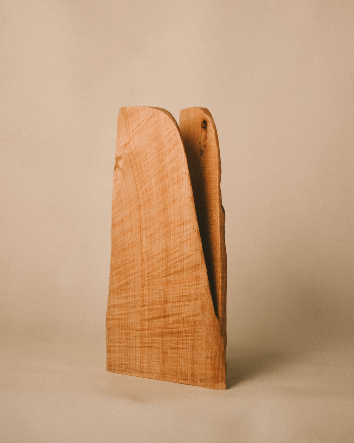 Bishop sculpture by Vince Skelly, carved West Coast timber, front view