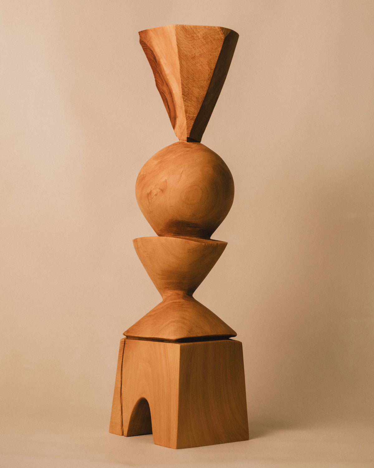 Close-up of carved sphere joint, Sentinel Study 01 by Vince Skelly