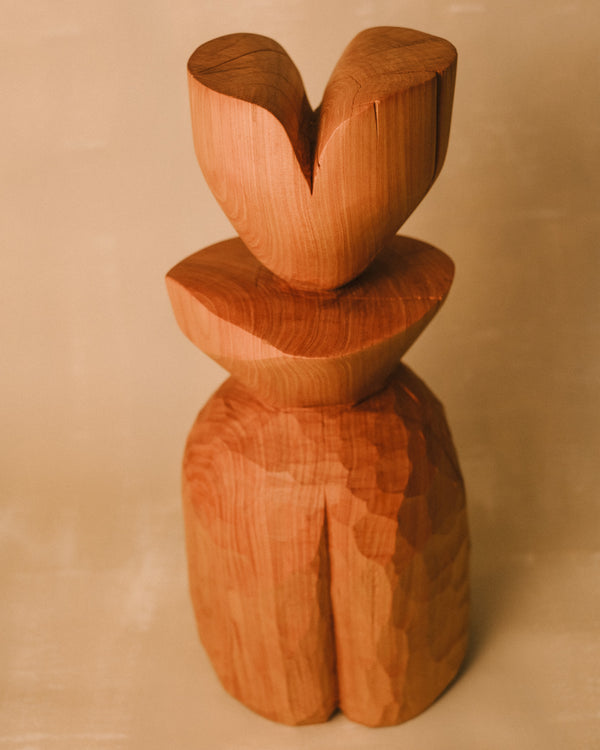 Layered carved shapes of Vince Skelly's Sentinel Study 02, side profile