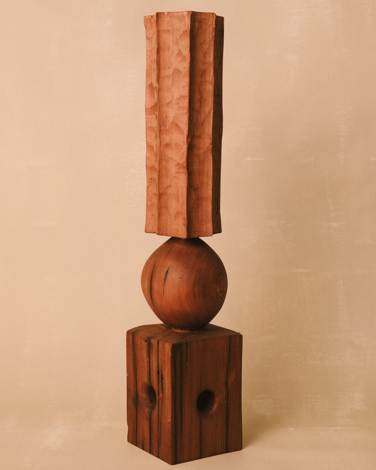 Close-up of carved sphere joint, Sentinel Study 04 by Vince Skelly