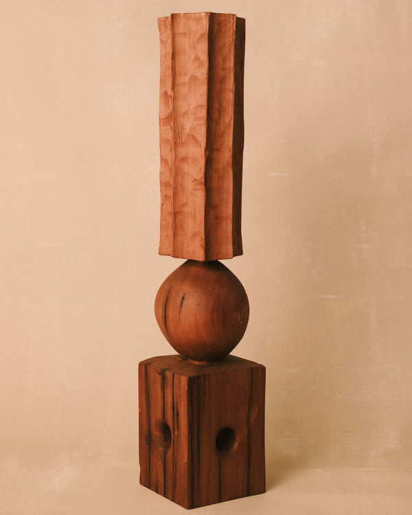 Close-up of carved sphere joint, Sentinel Study 04 by Vince Skelly