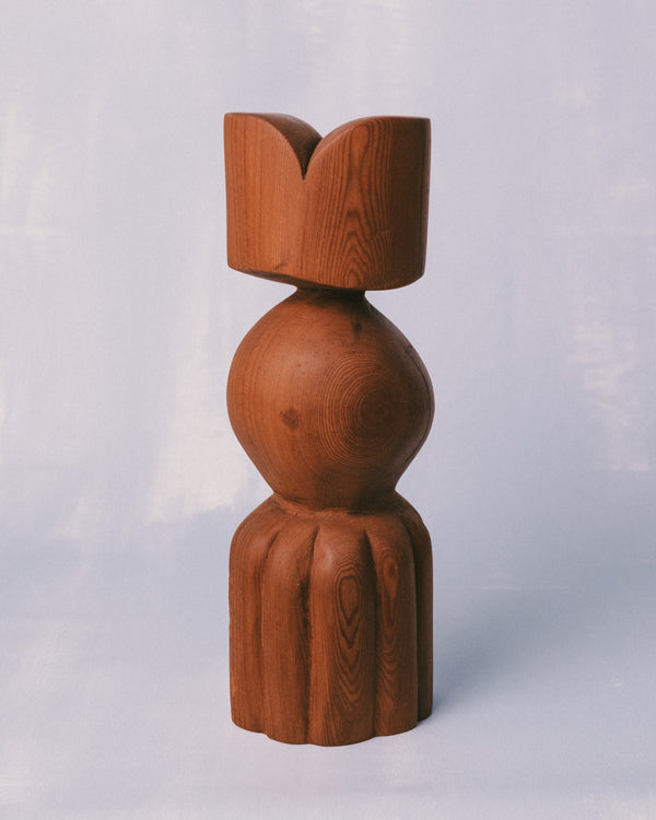 Sentinel Study 05 by Vince Skelly, carved West Coast timber, front view