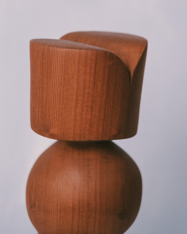 Rounded and carved forms of Vince Skelly's Sentinel Study 05, side profile