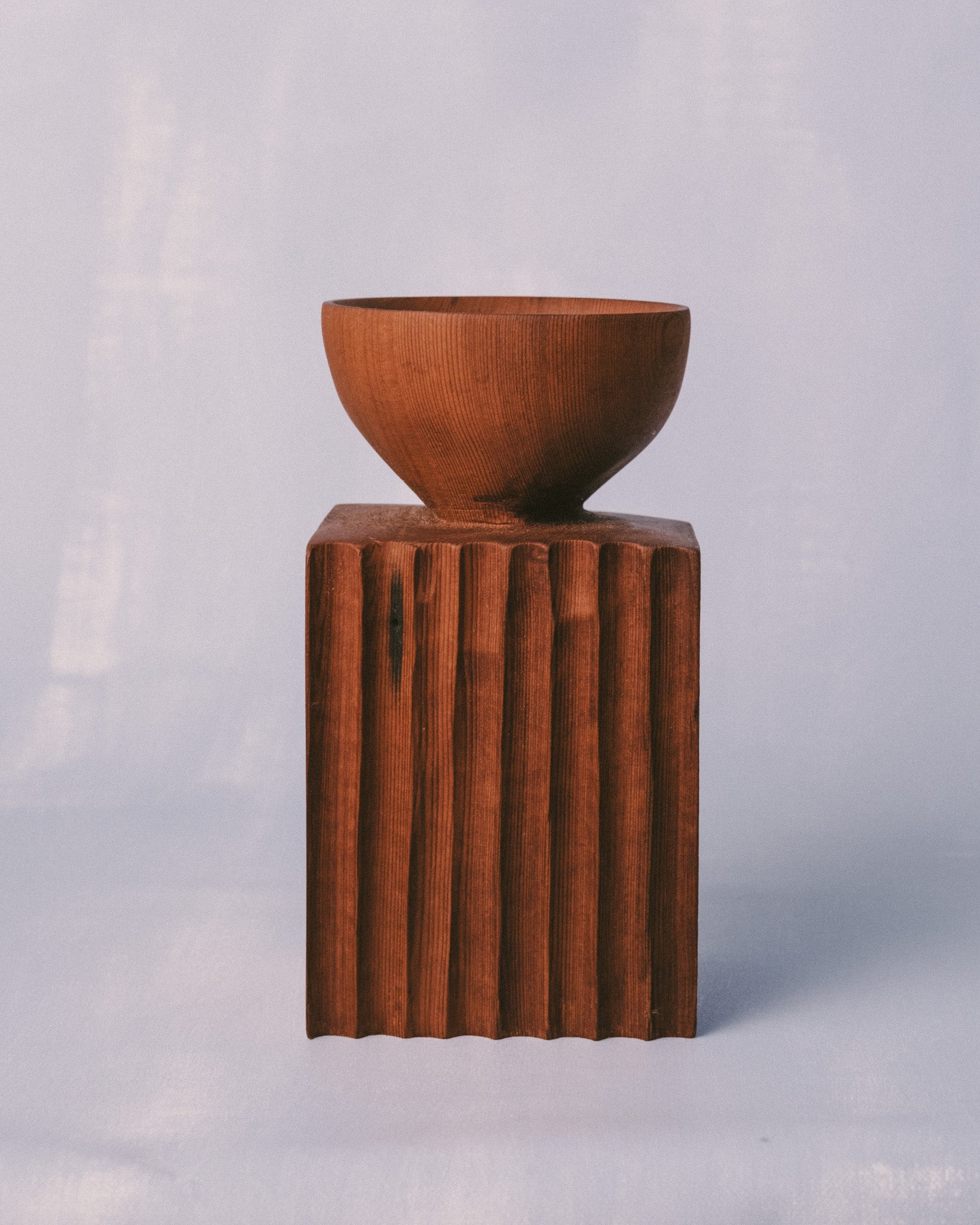 Sentinel Study 06 by Vince Skelly, carved West Coast timber, front view
