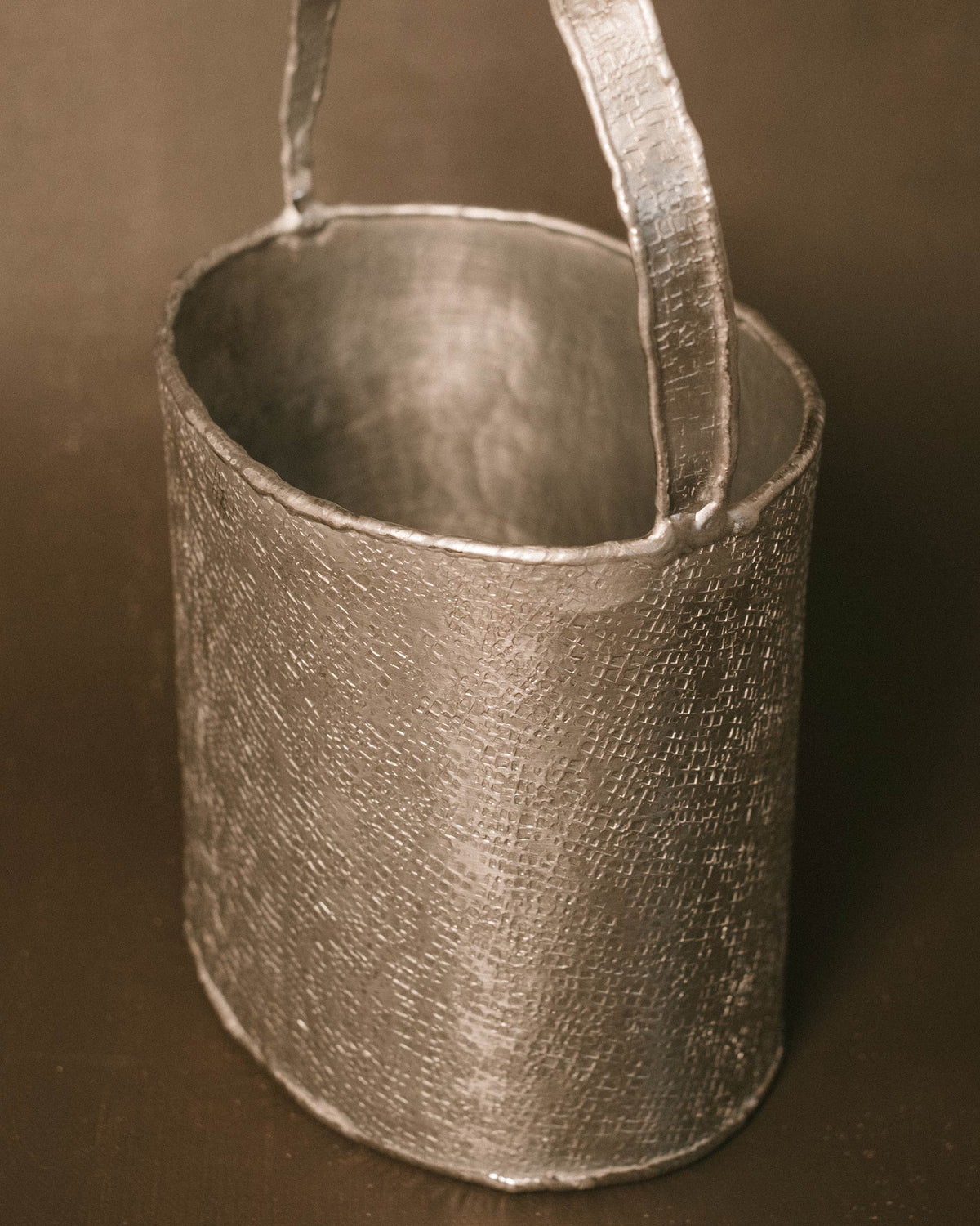 Basket 2 by Yeodong Yun, aluminum, opposite angle view