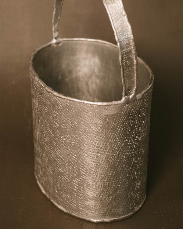 Basket 2 by Yeodong Yun, aluminum, opposite angle view
