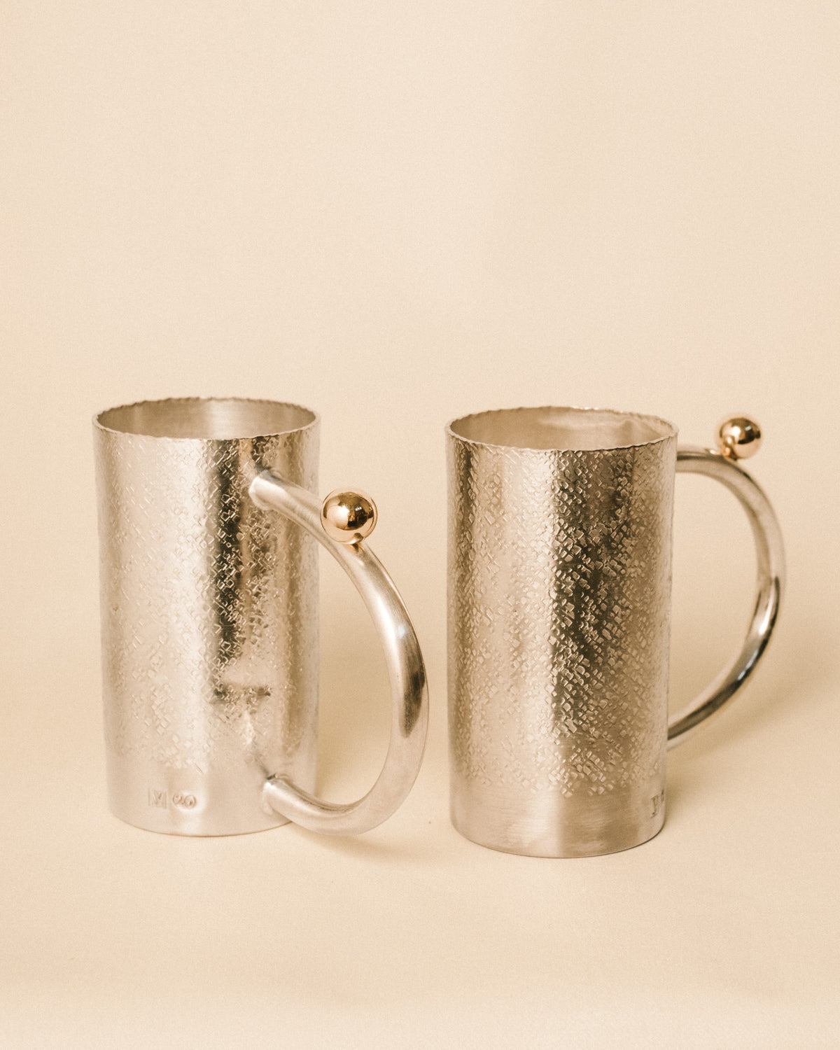 Yeodong Yun Cup 15, silver-plated copper, part of ongoing series, pair view