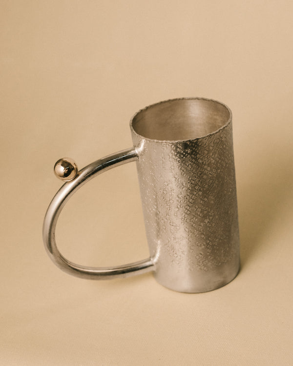 Yeodong Yun Cup 15, silver-plated copper, hand-worked tactile surface, front view