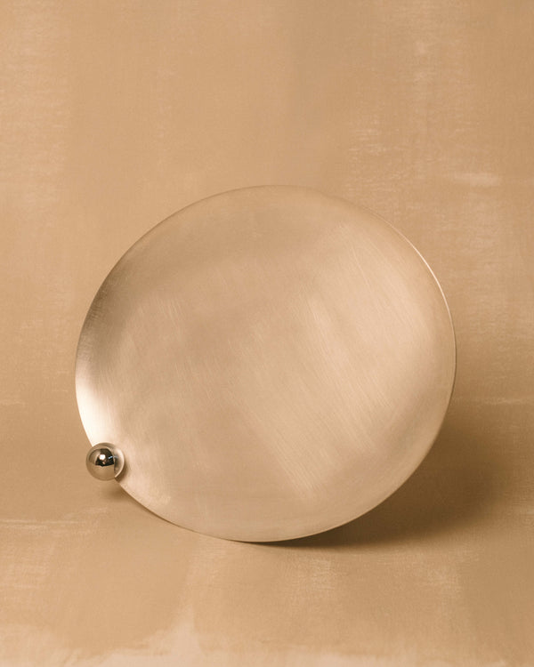 Plate 4 by Yeodong Yun, oval silver-plated copper, front view